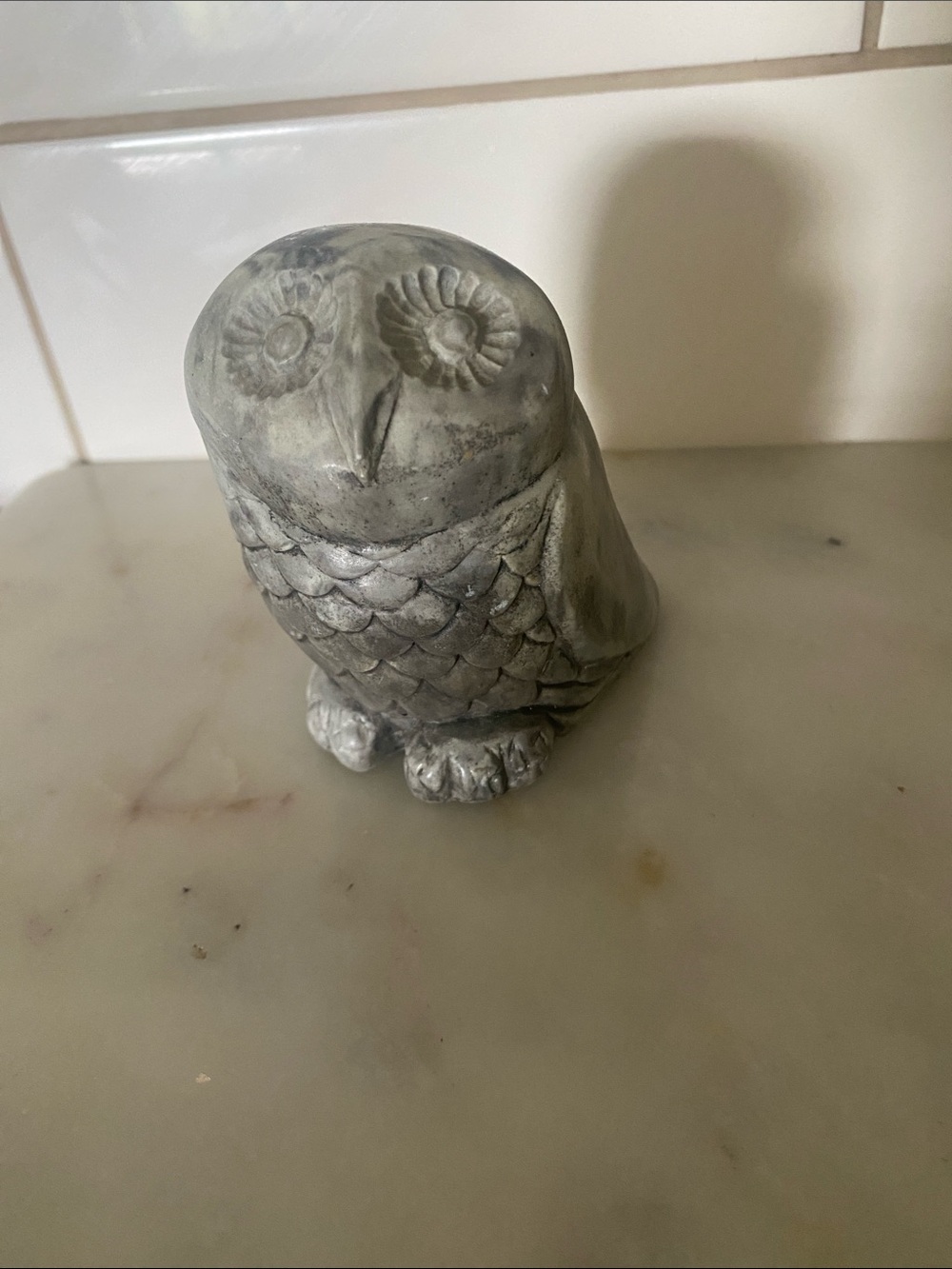Decorative Stone Owl Figurine - Home Art Accent - Picture 1 of 4